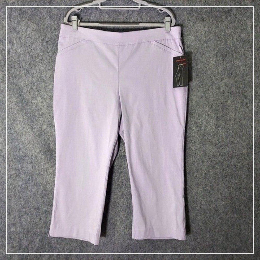 Briggs Capri Pants 16 Purple Straight Leg Stretch Pocket Casual Preppy Classic